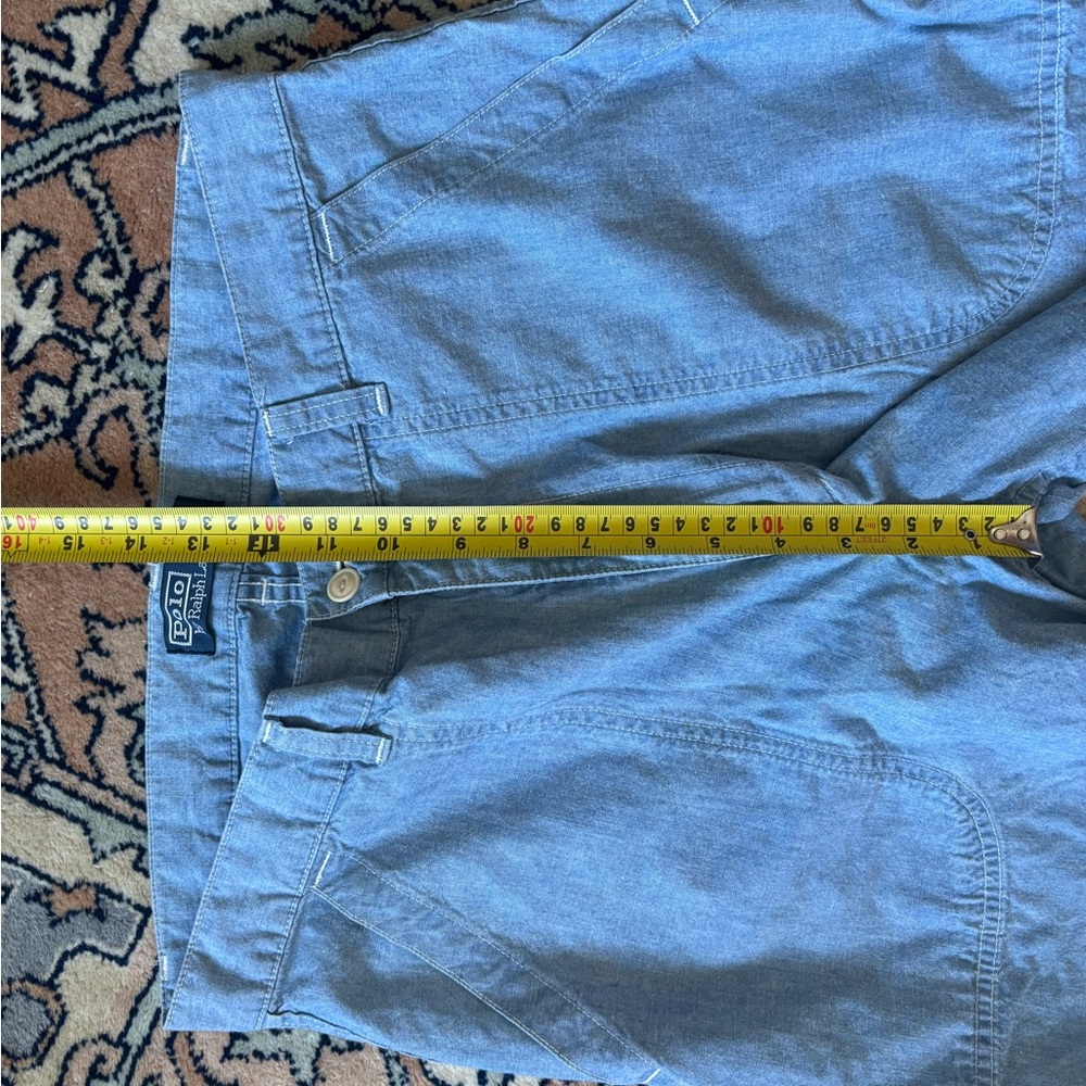 Vintage Polo by Ralph Lauren Chambray Cotton wide leg trousers, size 32 - Picture 11 of 11